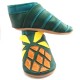 Chaussons cuir souple Ananas
